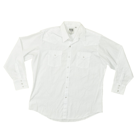 Men's White Ely Cattleman Western Snap Button Cowboy Shirt Regular Size XL - Picture 1 of 8